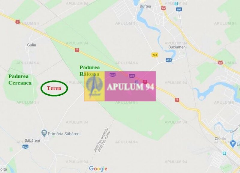 Sabareni, teren intravilan construibill, la 300 m de padure